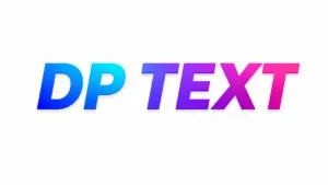 Minimalist 16:9 digital banner featuring the words “DP TEXT” centered on a clean white background. The text uses a modern bold sans-serif font with a vibrant blue-to-pink gradient, subtle 3D depth, and soft shadow effects, creating a sleek, professional, and contemporary appearance
